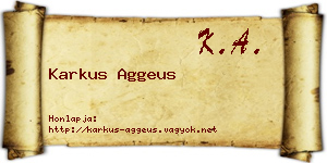 Karkus Aggeus névjegykártya